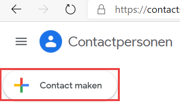 contact aanmaken in Google Contacten